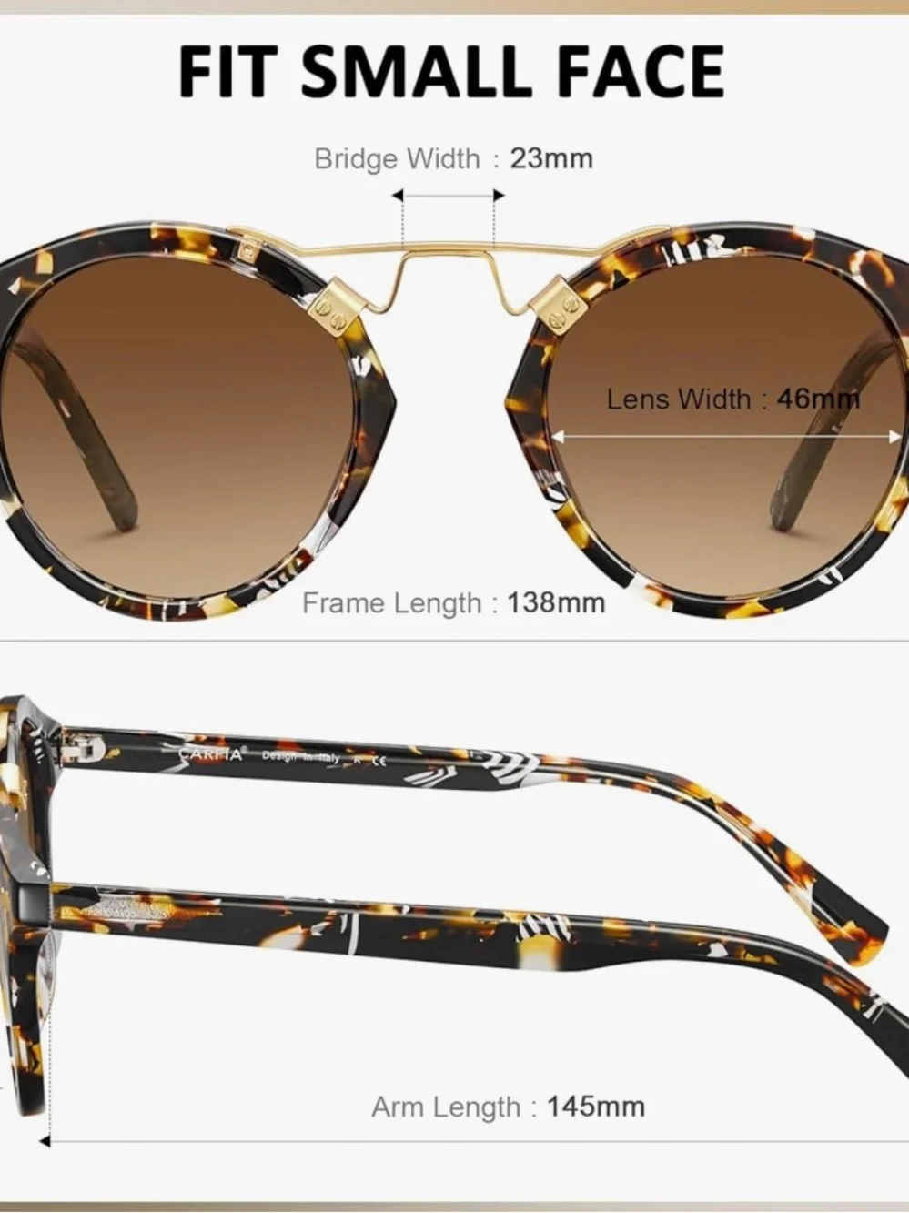 Carfia Women's Polarized Sunglasses UV400 Retro Style EUC